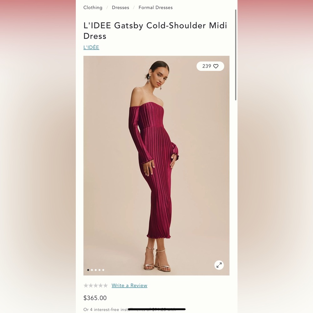 Anthropologie L’IDEE “Gatsby cold-shoulder” midi